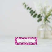 Roze Leopard Dierenprint Patroon Korting Gift Mini Visitekaartje (Staand voorkant)