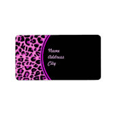 Roze leopard-etiket etiket (Voorkant)