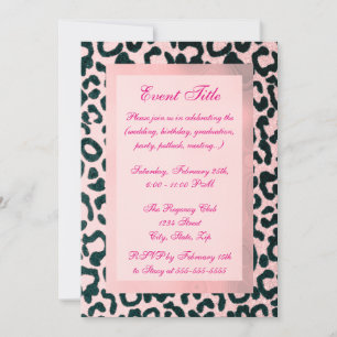 Roze leopard Glitter Kaart