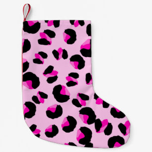 Roze Leopard Kerst Kous Kleine Kerstsok