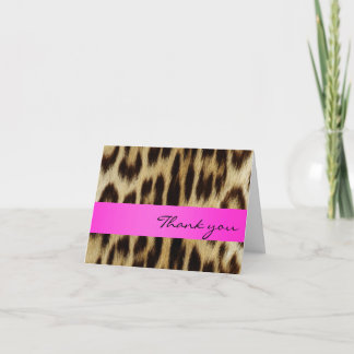 Roze Leopard Monogram Strepen Bedankt Opmerking