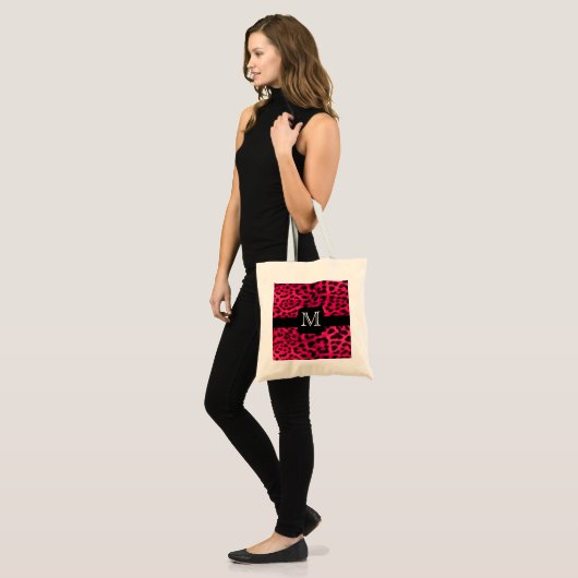 Roze leopard Monogram Tote Bag (Voorkant (model))