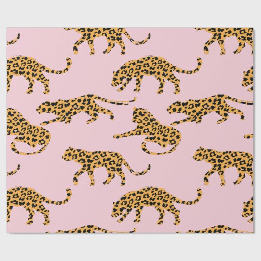 Roze leopard Pattern Cadeaupapier (Vlak)