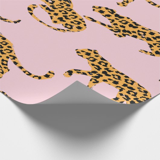 Roze leopard Pattern Cadeaupapier (Hoek)