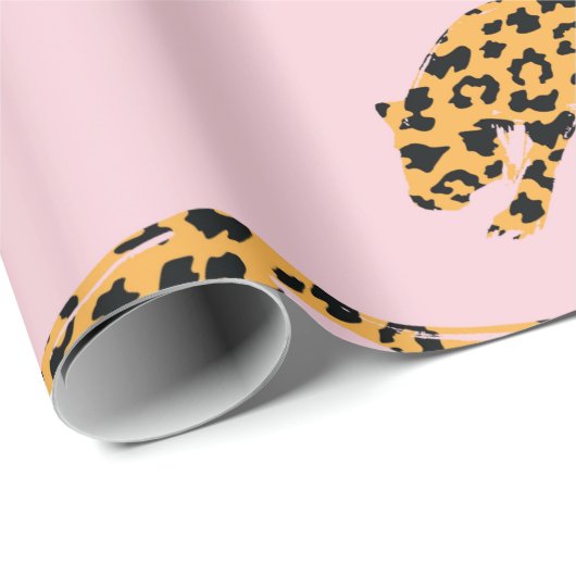 Roze leopard Pattern Cadeaupapier (Rol Hoek)
