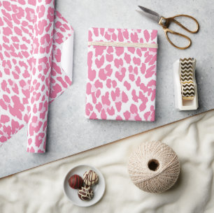 Roze leopard Pattern Cadeaupapier