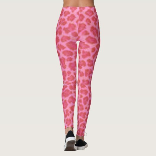 Roze leopard Pattern Print Leggings (Achterkant)