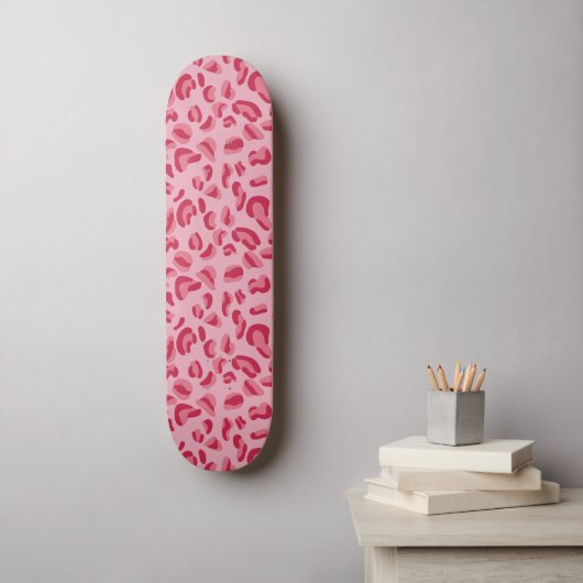 Roze leopard Pattern Skateboard (Muurkunst)