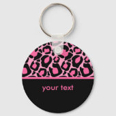 Roze leopard Pattern Sleutelhanger (Voorkant)