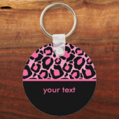 Roze leopard Pattern Sleutelhanger (Voorkant)