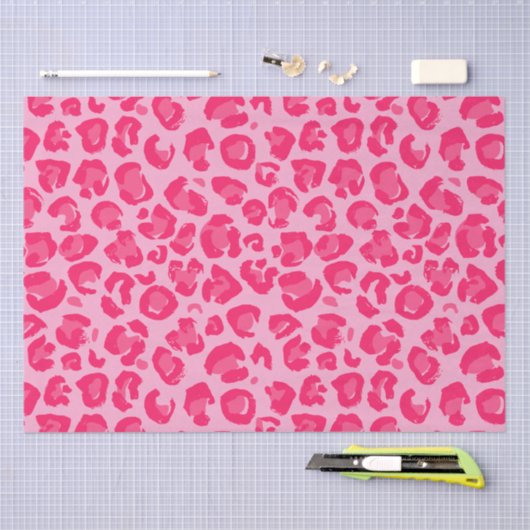 Roze leopard Pattern Tissuepapier (Craft)