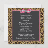 Roze Leopard Princess Baby shower Kaart (Achterkant)