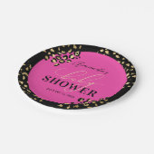 Roze Leopard Print Douche Papieren Bordje (Gekanteld)
