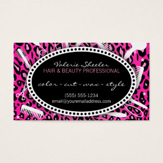 Roze leopard Print Hair & Beauty Coupon Korting Visitekaartje