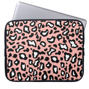 roze Leopard print laptophoes Laptop Sleeve