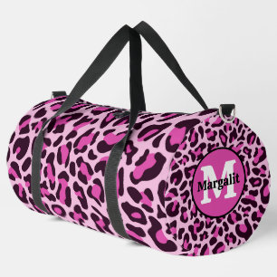 Roze Leopard Print Monogram Grote Duffelzak Plunjezak