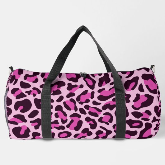 Roze Leopard Print Monogram Grote Duffelzak Plunjezak (Achterkant)