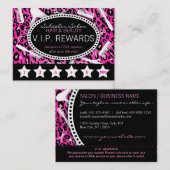Roze leopard Print Salon Loyalty Rewards (Voorkant / Achterkant)