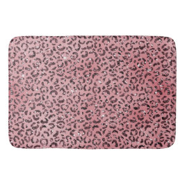 Roze leopard Print Sparkle Glitter Badmat