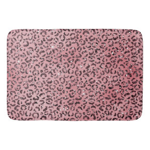 Roze leopard Print Sparkle Glitter Badmat