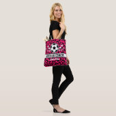 Roze Leopard Print Voetbal coach naam Draagtas (Op model)