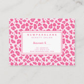Roze Leopard Print Zakelijk Cadeaubon Visitekaartje (Achterkant)