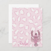 Roze leopard Rozen Notitiekaartje (Voorkant / Achterkant)