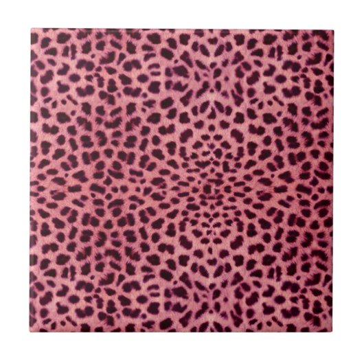 Roze leopard Skin Patroon Tegeltje (Voorkant)