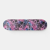 Roze Leopard Spot Skin Print Skateboard (Horizontaal)
