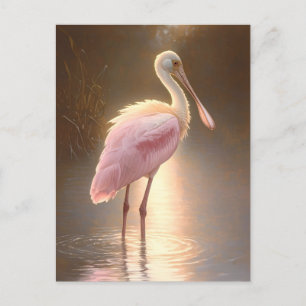 Roze Lepelaar Briefkaart