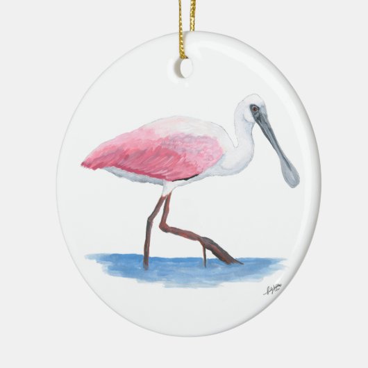 Roze Lepelaar Kerst Ornament (Links)
