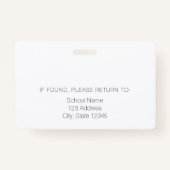 Roze leraar moderne stijlvolle medewerker ID Badge (Achterkant)