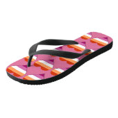 Roze lesbische pride hartpatroon teenslippers (Schuin)