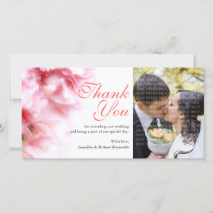 Roze letters Aangepaste foto Hartelijk dank Bedankkaart