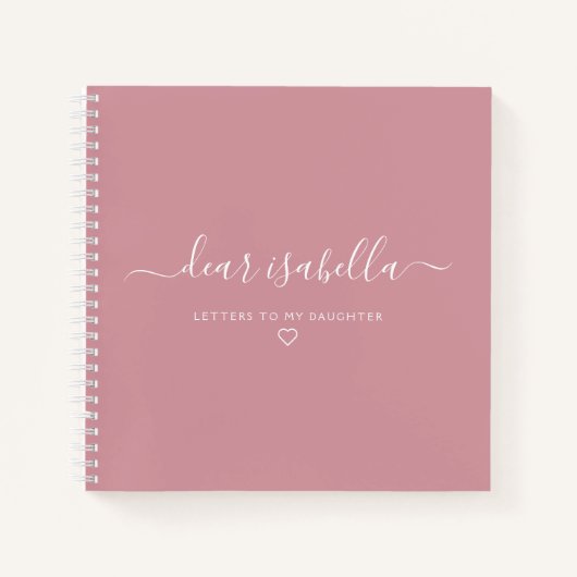 Roze letters voor mijn Daughter Keepomwille Memory Notitieboek (Voorkant)
