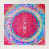 Roze  Leuk Bloemen Naam Legpuzzel (Horizontaal)