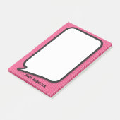 Roze Leuk Gepersonaliseerde Comic Book Speech Bubb Post-it® Notes (Schuin)
