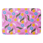 Roze Leuke Bloemen Modern Bold Badmat (Voorkant)