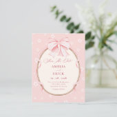 Roze leuke bruiloft save the date (Staand voorkant)
