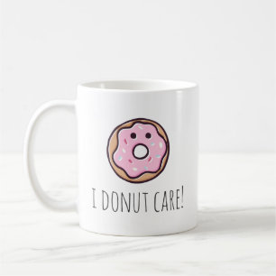 Roze Leuke Donut cartoon Grappig Quote Koffiemok