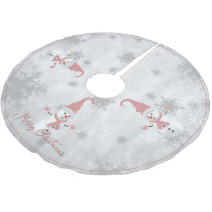 Roze Leuke Sneeuwman Boom Rok Kerstboom Rok