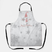 Roze Leuke Sneeuwman Vakantie Schort (Voorkant)