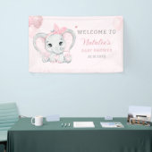 Roze Leuke Waterverf Olifant Meisje Baby shower Spandoek (Beurs)