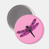 Roze Libel Magneet (Voorkant / Achterkant)