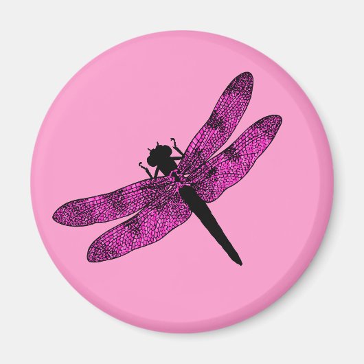 Roze Libel Magneet (Voorkant)