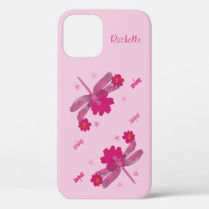 Roze libellen iPhone 12 pro hoesje