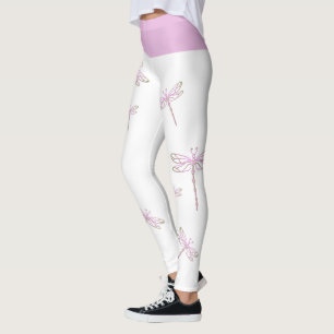 Roze libellen leggings