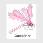 Roze libellen Sticker (Vel)