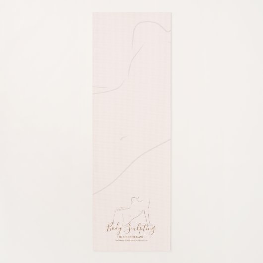 Roze lichaamsculptuur contour schoonheid bruinen yogamat (Voorkant)