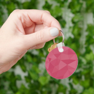 Roze licht geometrisch mesh patroon sleutelhanger